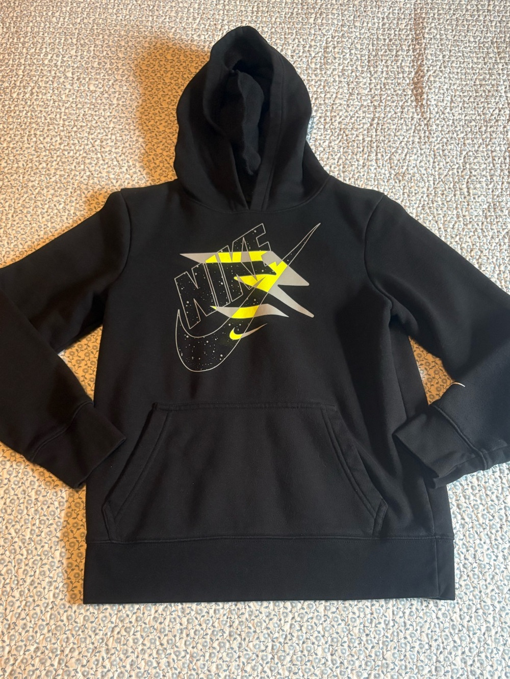Nike Black Hoodie with Yellow Graphic